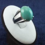 انگشتر نقره مردانه طرح چهارچنگ سلطنتی با نگین فیروزه