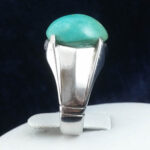 انگشتر نقره مردانه طرح چهارچنگ سلطنتی با نگین فیروزه - Image 2