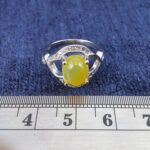 انگشتر نقره زنانه طرح شقایق با نگین شرف الشمس + حکاکی - Image 4