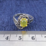 انگشتر نقره زنانه طرح گلایل با نگین شرف الشمس + حکاکی - Image 2