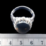 انگشتر نقره مردانه طرح قاجاری دور اشکی با نگین حدید صینی+حکاکی - Image 3