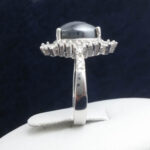 انگشتر نقره زنانه طرح لوکس سلطنتی با نگین حدید صینی + حکاکی - Image 4