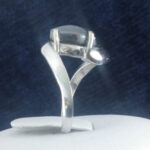 انگشتر نقره زنانه طرح نارنیا با سنگ حدید صینی + حکاکی - Image 4