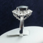 انگشتر نقره زنانه طرح نگار با نگین حدید صینی + حکاکی - Image 2