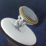 انگشتر حدید صینی نقره مردانه طرح ویژه شرف آنلاین + حکاکی