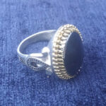 انگشتر حدید صینی نقره مردانه طرح ویژه شرف آنلاین + حکاکی - Image 2