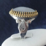 انگشتر حدید صینی نقره مردانه طرح ویژه شرف آنلاین + حکاکی - Image 4