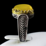 انگشتر نقره مردانه طرح یاسین با سنگ شرف شمس + حکاکی - Image 3