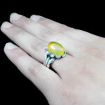 انگشتر شرف الشمس نقره مردانه بسیار شیک طرح پنجه‌ای + حکاکی - Image 5