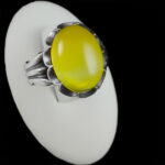 انگشتر شرف الشمس نقره مردانه بسیار شیک طرح پنجه‌ای + حکاکی