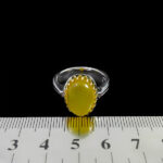 انگشتر شرف الشمس نقره مردانه طرح کلاسیک دور طلایی + حکاکی - Image 3