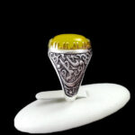 انگشتر شرف الشمس نقره مردانه طرح یاعلی یافاطمه + حکاکی - Image 5