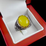 انگشتر شرف الشمس نقره مردانه طرح یاعلی یافاطمه + حکاکی - Image 6