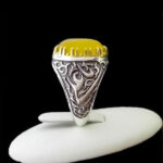 انگشتر شرف الشمس نقره مردانه طرح یاعلی یافاطمه + حکاکی - Image 2