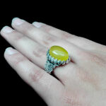 انگشتر شرف الشمس نقره مردانه طرح فاخر سیاه قلم یوسف + حکاکی - Image 5