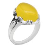 انگشتر شرف الشمس نقره مردانه طرح پا اردکی دورچنگ + حکاکی