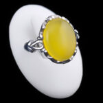 انگشتر نقره مردانه طرح کمیل با سنگ شرف شمس + حکاکی