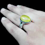 انگشتر شرف الشمس نقره مردانه طرح جوان + حکاکی - Image 4