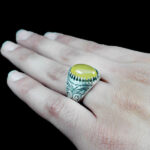 انگشتر شرف الشمس نقره مردانه طرح سلطان + حکاکی - Image 3