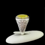 انگشتر شرف الشمس نقره مردانه طرح سلطان + حکاکی - Image 4