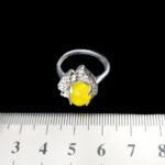 انگشتر نقره زنانه طرح مبینا با نگین شرف الشمس + حکاکی - Image 2