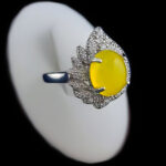 انگشتر نقره زنانه طرح مبینا با نگین شرف الشمس + حکاکی