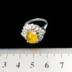 انگشتر نقره زنانه طرح فاخر فخری با سنگ شرف شمس + حکاکی - Image 2