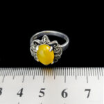 انگشتر نقره زنانه طرح ستاره مارکازیت با سنگ شرف شمس + حکاکی - Image 2