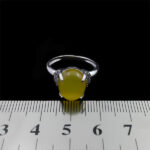 انگشتر نقره زنانه طرح نازنین با سنگ شرف شمس + حکاکی - Image 2