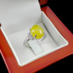 انگشتر نقره زنانه طرح نازنین با سنگ شرف شمس + حکاکی - Image 3