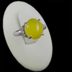 انگشتر نقره زنانه طرح نازنین با سنگ شرف شمس + حکاکی