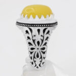 انگشتر شرف الشمس نقره دست ساز مردانه فاخر دور چنگ + حکاکی - Image 2