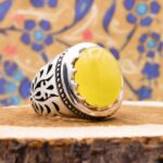 انگشتر شرف الشمس نقره دست ساز مردانه فاخر دور چنگ + حکاکی - Image 3