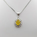 گردنبند شرف شمس زنانه نقره طرح مروارید + حکاکی - Image 4