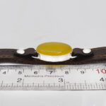 دستبند نقره چرم طبیعی قهوه‌ای با نگین عقیق شرف الشمس + حکاکی - Image 3