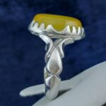 انگشتر نقره مردانه با سنگ شرف الشمس طرح صفوی امیر + حکاکی - Image 2