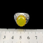 انگشتر نقره مردانه طرح یا محمد ۱ با سنگ شرف شمس + حکاکی - Image 3