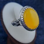 انگشتر نقره مردانه طرح الیاس با سنگ شرف الشمس اصل + حکاکی