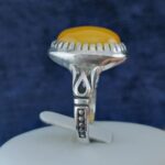 انگشتر نقره مردانه طرح الیاس با سنگ شرف الشمس اصل + حکاکی - Image 2