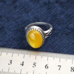 انگشتر نقره مردانه طرح الیاس با سنگ شرف الشمس اصل + حکاکی - Image 3