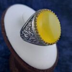 انگشتر نقره مردانه طرح یا محمد ۲ با سنگ شرف الشمس + حکاکی