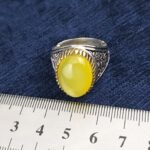 انگشتر نقره مردانه طرح یا محمد ۲ با سنگ شرف الشمس + حکاکی - Image 3