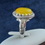 انگشتر نقره مردانه طرح صفوی هفتی با نگین شرف الشمس + حکاکی - Image 2