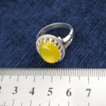 انگشتر نقره مردانه طرح صفوی هفتی با نگین شرف الشمس + حکاکی - Image 3