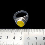 انگشتر نقره مردانه طرح یا قمر بنی هاشم با نگین شرف الشمس + حکاکی - Image 3