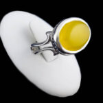 انگشتر نقره اصل مردانه طرح هفتی حلقه‌ای با نگین شرف الشمس + حکاکی