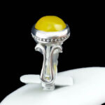 انگشتر نقره اصل مردانه طرح هفتی حلقه‌ای با نگین شرف الشمس + حکاکی - Image 2