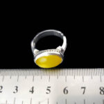 انگشتر نقره اصل مردانه طرح هفتی حلقه‌ای با نگین شرف الشمس + حکاکی - Image 3