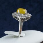 انگشتر نقره زنانه طرح سارا با نگین شرف شمس اصلی + حکاکی - Image 2