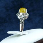 انگشتر زنانه نقره طرح نگار با سنگ شرف الشمس + حکاکی - Image 2